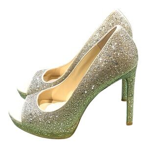Betsey Johnson  DANE Peep Toe NIB Sparkling Pumps Size 11 New.